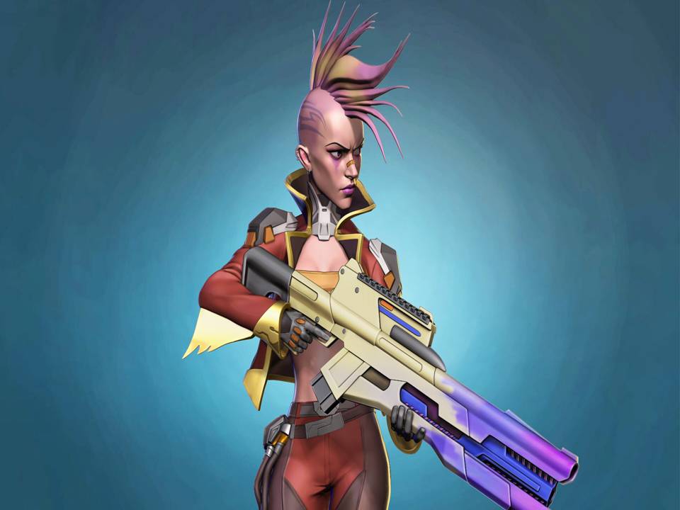 Stylized Cyberpunk girl I Zbrush course